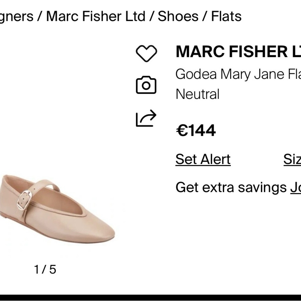 Marc Fisher Nude Beige Mary Jane Flats with Buckle